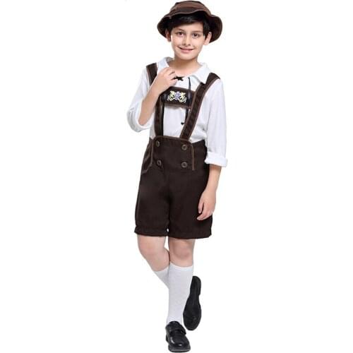 Mens Lederhosen Oktoberfest Bavarian German Beer Costume For Kids Boy
