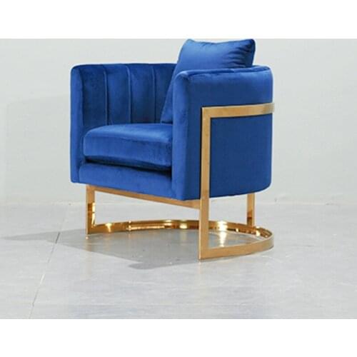 Tub Collection Modern Metal Frame Luxury Contemporary Velvet/Leather Lounge Chair For Living Room
