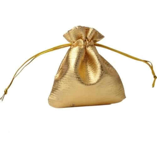 20pc/pack 5x7cm 9x12cm Jewelry Pouches Silver/Gold Foil Cloth Drawstring Bag Velvet Jewelry Packing Gift Bags Drawstring L3