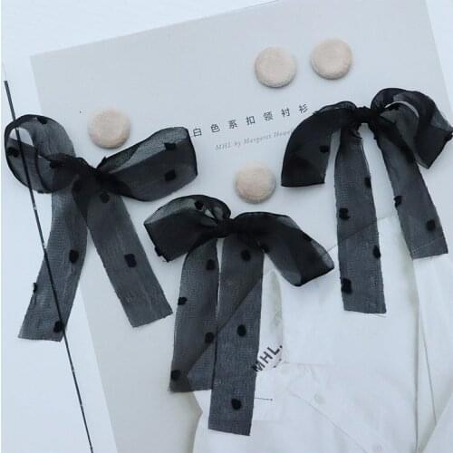 10 PCS Fashion Black Lace Bowknot For Earrings Headwear Accessories DIY Jewelry Making