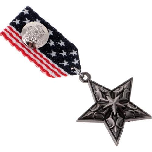 Formal Uniform Medal Badge Brooch Pin Ribbon Party Fancy Dress Costume American Navy Style Mens Pin Corsage