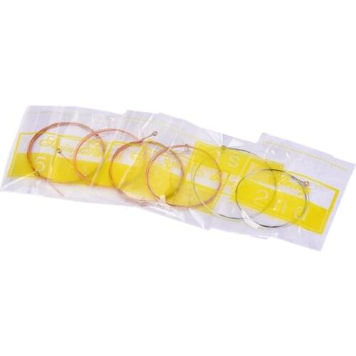 Pack of 6 Copper Acoustic Guitar Strings for Guitar Learner Beginner Practice