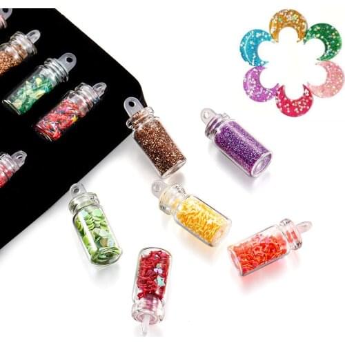 48 Bottles Resin Jewelry Fillings Flash Sequins Cellophane Powder for DIY Jewelry Making Decoration Epoxy Nail Art Accessories