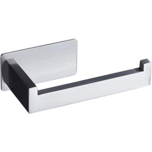 Brushed Stainless Steel Toilet Paper Holder Wall Mount Self Adhesive Tissue Roll Dispenser Towel Rack No Drilling Organizer PXPC