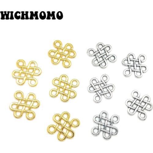 New Fashion 20pieces 17*14mm Zinc Alloy Chinese Knots Earrings Porous Connector Charms Linker for DIY Jewelry Accessories