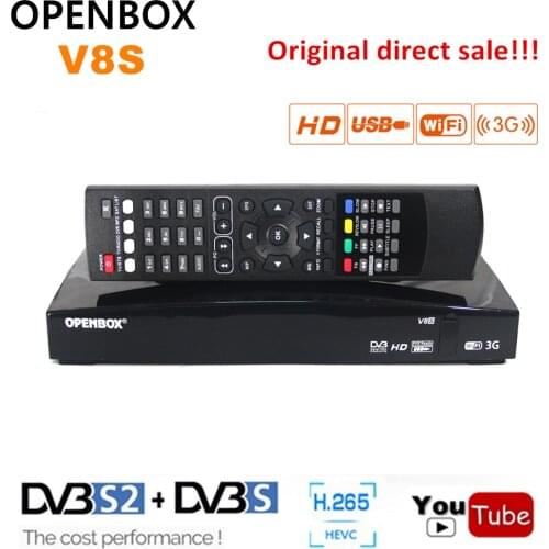 Original Openbox V8S Digital Satellite Receiver AV/HD Output With USB WiFi Same as V8S Plus WEB TV Biss Key DVB-S2 Set Top Box