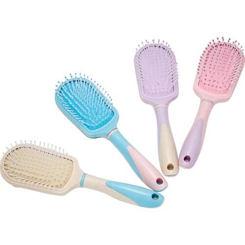 Wheat Straw Large Paddle Cushion Air Bag Hair Brush Detangling Massage Comb