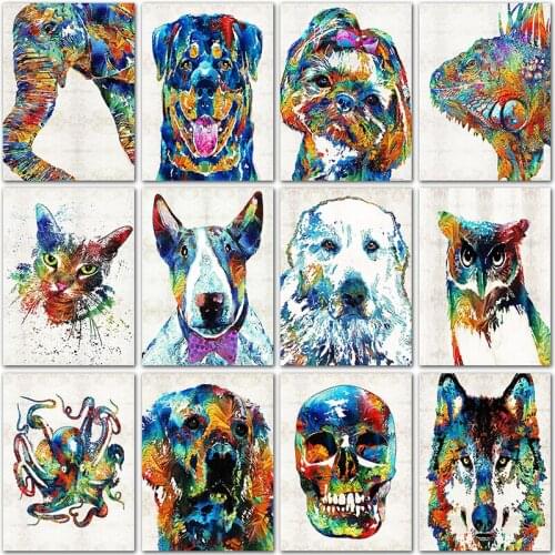 Full Square Diamond embroidery Cross stitch 5D DIY Diamond painting animals diamond paint dog Full Round Diamond mosaic decor