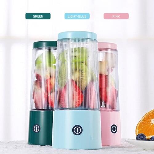 Portable Blender Four Cutters Juicer Cup 350ml Fruit Mixing Machine Detachable Cup USB Rechargeable for Sports Travel Cup