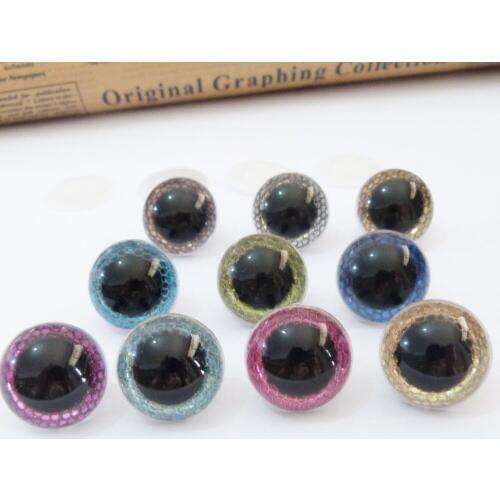 14/15/16/18/20/22/24/26/28/30mm clear round shape toy eyes&glitter Non-woven fabric & hard washer--color&size option-sp-20pcs