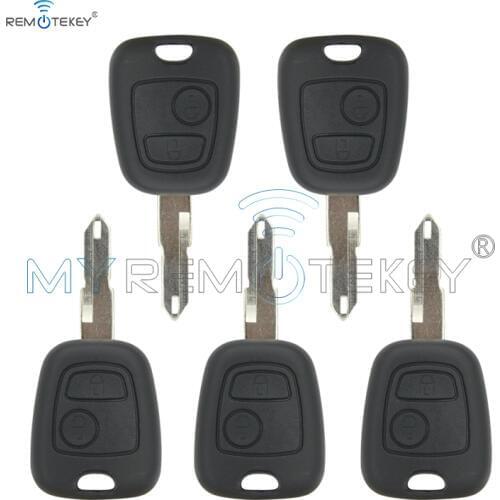 Remtekey 5pcs Fits for Peugeot 206 FOB car REMOTE KEY 2 buttons 433MHz with transponder chip remtekey