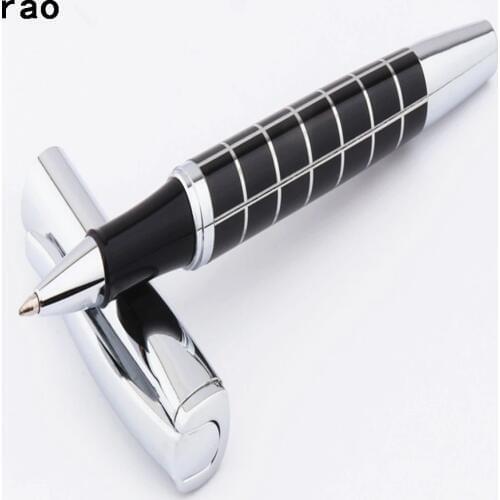 High quality 819 Silver Line Black Business office Medium nib Rollerball Pen New