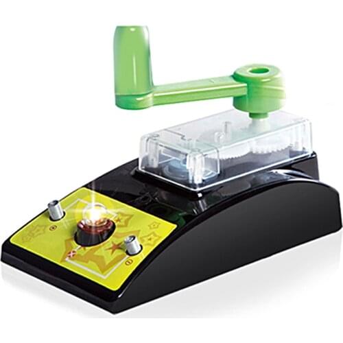 Hand Crank Generator Experimental Assembly DC Generator Electric Principle Childrens Scientific Material Toys