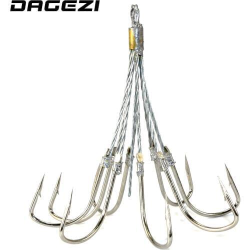 DAGEZI 5pcs/lot 5# 6# 8# Fishing Hook High Carbon Steel Treble Hooks Fishing Tackle big Fishing Equipment