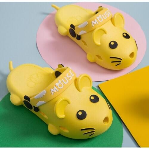 Childrens Slipper Men and Women Adult Non-Slip Soft Bottom Home Parent-Child Slippers BabyGirl Slippers Yellow Girls Shoes