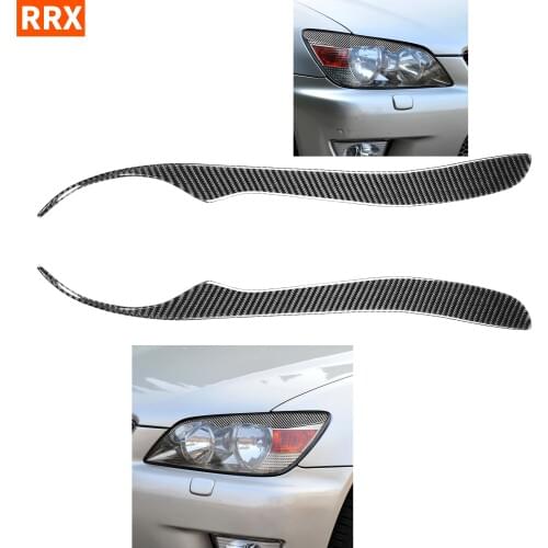 For Lexus IS200 1998-2005 Carbon Front Headlight Eyebrows Eye Lids Protection Cover Headlamp Refit Sticker Tuning Car Accessori