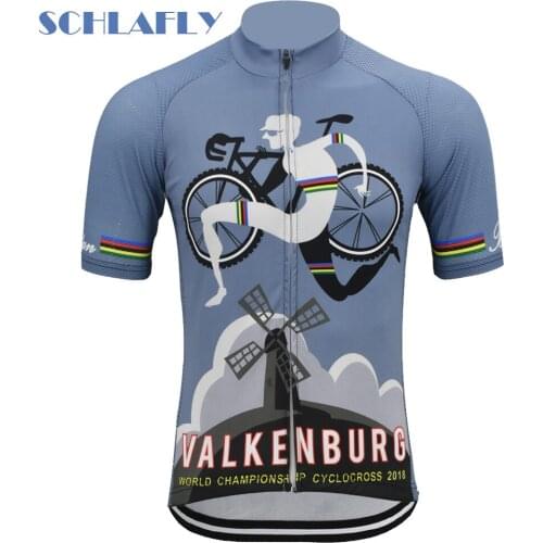 Valkenburg cycling jersey short sleeve bike wear dropshipping blue jersey road jersey cycling clothing schlafly cycling top