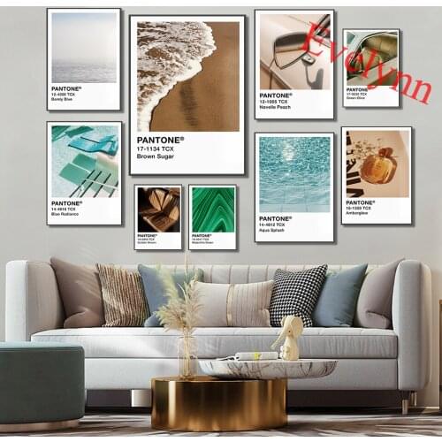Pantone Green Olive Vintage Car Posters|Malachite|Golden Brown Chair|Beige Beach|Swimming Pool|Home Decor Canvas Wall Art Prints