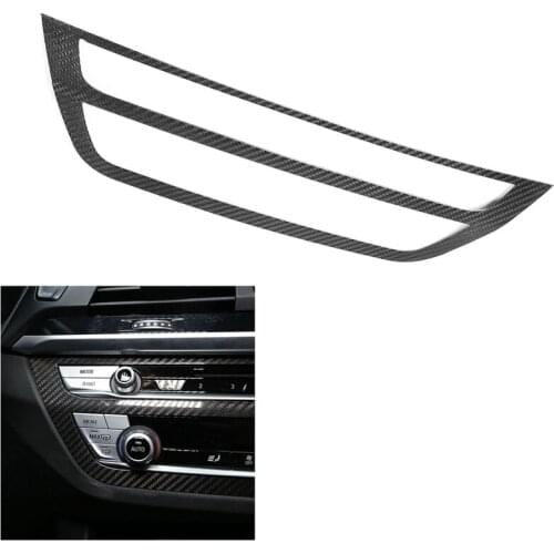 Carbon Fiber Interior Center Multimedia Console Air Condition Adjust Panel Cover Trim For-BMW X3 X4 G01 G02 2018-2021