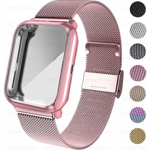 Strap Case Protector For Xiaomi Amazfit GTS 2 mini Wristband Meatl Bracelet For Amazfit Bip U Pro Plating Protective Cover