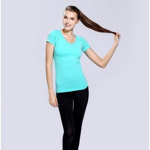Women Sport T Shirt Quick Dry Fitness Clothing Sports Gym Running Jogging Shirts Activewear Yoga Tops Sports T-shirt Top Gym XL