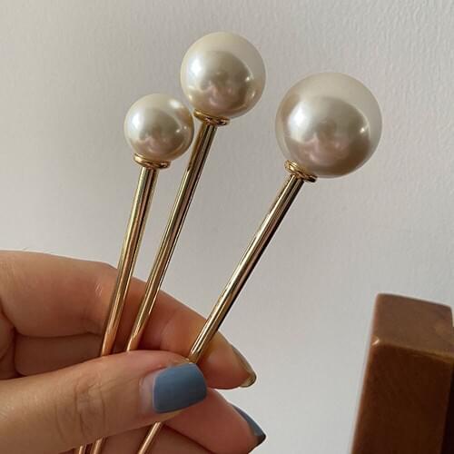 Women Fashion Hair Sticks Big Imitation Pearls Hairpins Hair Ornaments Bridal Hair Accessories Wedding Hairstyle Design Tools