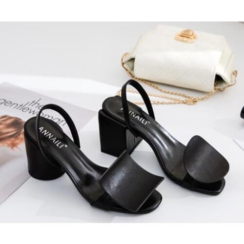 2021 Cool Designer Square Round Decoration Sandals Women Open Toe Flip Flops Chunky Differ Over High Heels Gladiator Sandalias