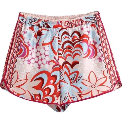 2021 Women Chic Fashion With Buttons Floral Print Shorts Vintage High Elastic Waist Side Vents Female Short Pants Mujer