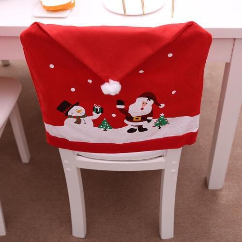 1pcs Christmas Chair Cover Christmas Decorations For Home snowman Large Hat Hotel Table Decoration New Year Gift