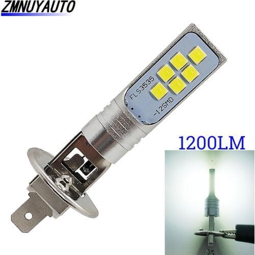 1 Pcs Car Fog Lamp H1 LED Bulbs 12 SMD 3535 SMD 1400LM Driving Lamp LED Automotivo Fog Lights 6000K White DC 12V 24V Automotivo