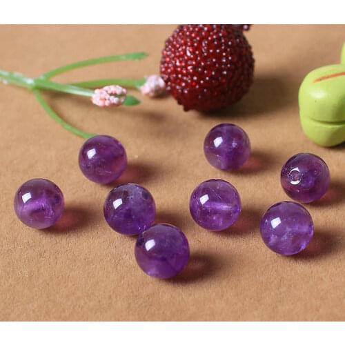 10Beads 4mm/6mm/8mm/10mm Natural Crystal Round Beads Amethystine Feb.Birthstone Pisces TSB0191