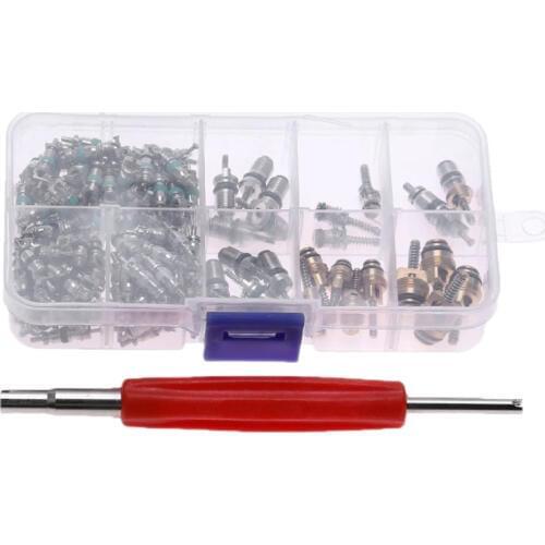 135 Pcs Auto Air Conditioning A/C Valve Core R134 Remover Assortment Kit For Toyota Honda Lexus Nissan Hyundai Gm Ford Chrysler