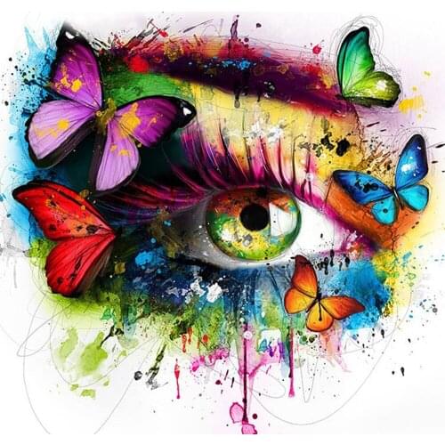 5D Diamond Painting Eye Butterfly Full Mosaic Round Diamond Embroidery Cross Stitch Handmade Art Home Decoration Gift