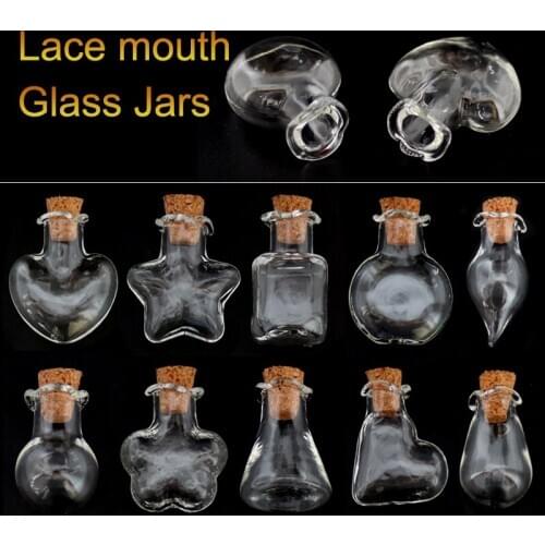 8PCS tiny glass bottles small glass bottles empty small bottles tiny bottles with corks wishing bottle pendants
