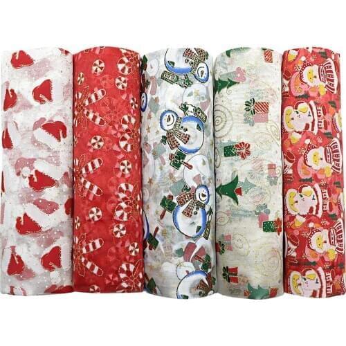 David accessories 5Pattern 20x60inch Christmas Crystal Tulle Mesh Organza Gauze DIY Girls Skirt Gift Wedding Party Decor ,c11660