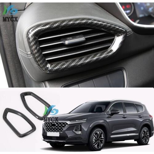 Car Interior Front Console Dashboard Left and Right A/C Air Outlet Vent Frame Trim Cover For Hyundai Santa Fe IX45 4TH 2019 2020