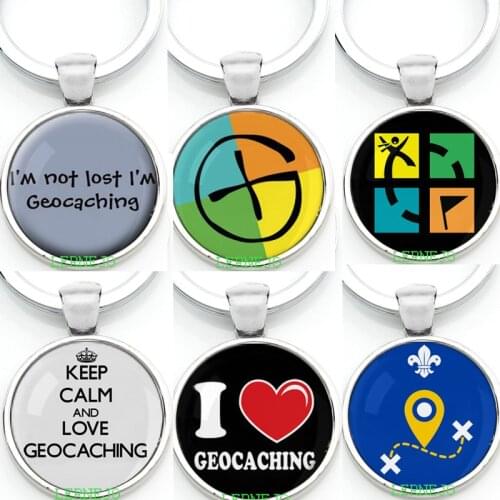 Geocaching activity badge Geocaching logo travel tag keychain Geocaching gratuite keep Calm for tshirt geocaching
