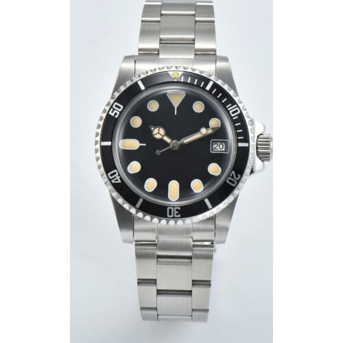 Watch Vintage Japan NH35 1960 Stainless Steel Case 39.5mm Assembled Green Luminous Automatic Movement Acrylic glass 05