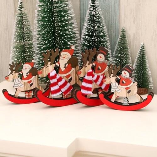 New Year 2022 Xmas Christmas Wooden Pendants Wood Craft Christmas Tree Decorations Christmas Gifts Kid Toys Home Decorations DIY