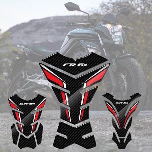 For Kawasaki ER6N ER-6N All Year 3D Carbon-look Motorcycle Tank Pad Protector Sticker