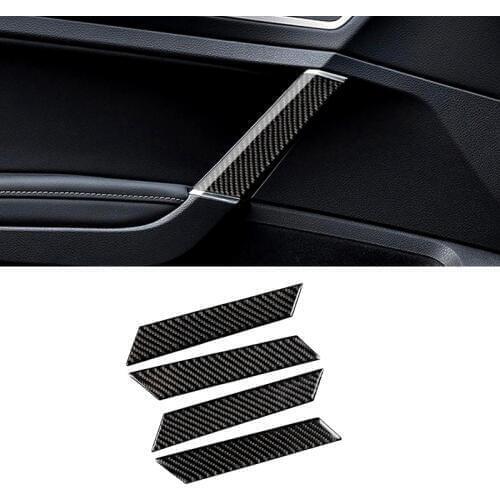 For VW Golf 7 MK7 VII 2013 2014 2015 2016 2017 4pcs Carbon Fiber Interior Window Door Panel Trim Cover Strip