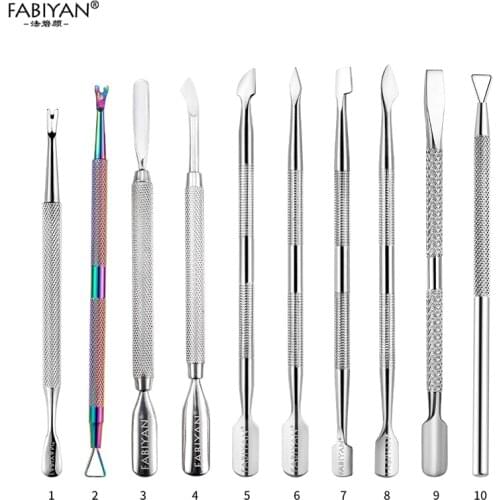 Double Sided Finger Dead Skin Push Cuticle Pusher Remover Spoon Trimmer Nail Art Manicure Pedicure Tool Stainless Steel