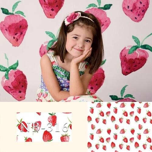 Strawberry girl backdrop for photography newborn baby shower background for photo booth studio Children birthday party decor