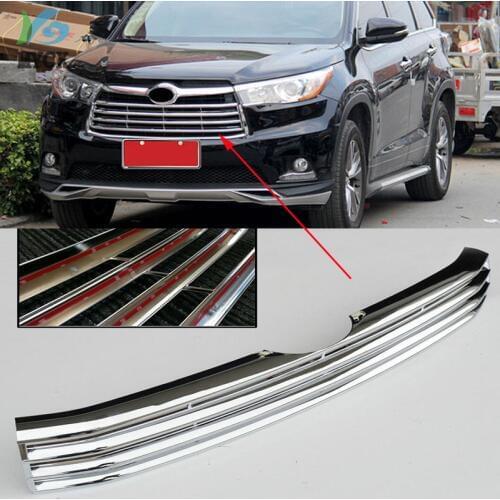 FOR TOYOTA HIGHLANDER KLUGER 2014-2015 CHROME FRONT MESH GRILL GRILLE COVER TRIM INSERT RADIATOR BONNET GARNISH HOOD MOLDING