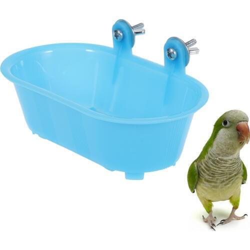 Bathing Tub Toy Parrot Shower Pool Bird Bath Tub Cleaning Tool with Bottom Mirror