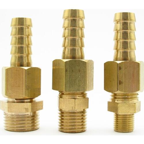10mm Hose Barb x 1/8" 1/4" 3/8" BSP Male Thread Brass Rotary Barbed Pipe Fitting Coupler Connector Adapter For Fuel Gas Water