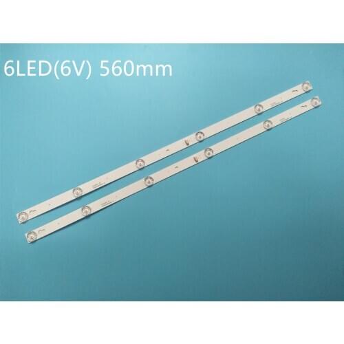 2 pcs/Lot LCD TV backlight strip TCL L32P1A L32F3301B 32D2900 32HR330M06A8V1 4C-LB3206 TCL D32A810 6LEDs each lamp bead is 6V