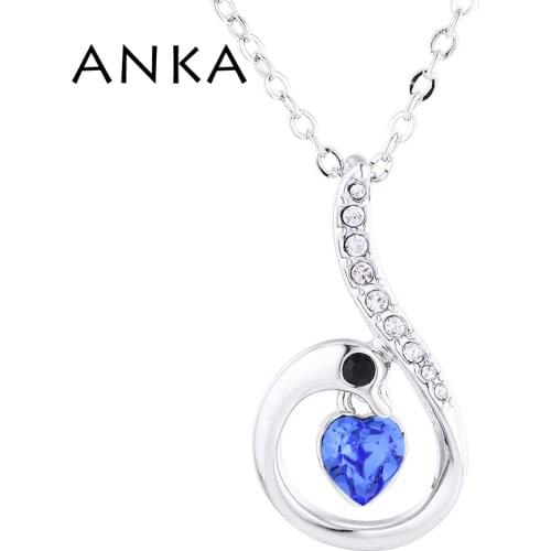 ANKA Top Fashion Heart Crystal Pendant Necklace Swan Jewelry Necklace Jewelry Type Honey Crystals from Austria #137219