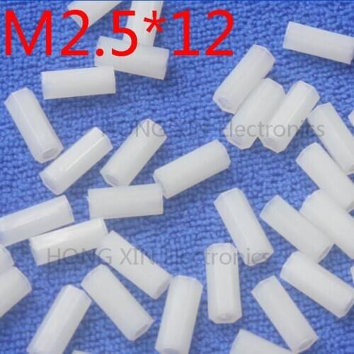 M2.5*12 1pcs White nylon Standoff Spacer Standard M2.5 Female-Female 12mm Standoff Kit Repair parts High Quality