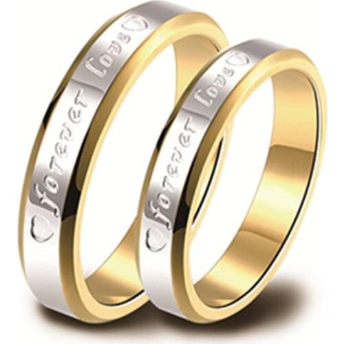 MOREDEAR 4mm 6mm Titanium Forever Love Couple Rings For Women and Men